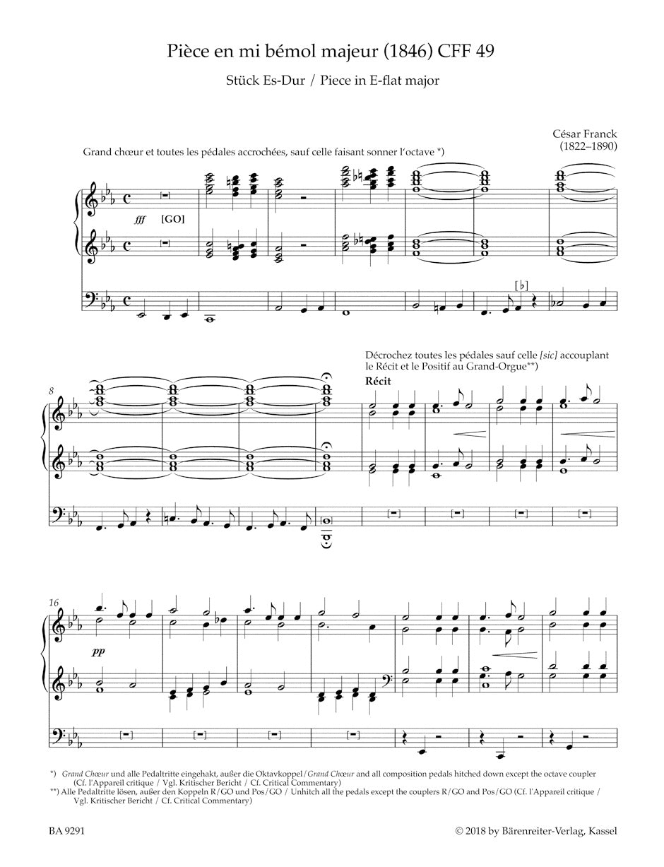 Franck Early Organ Works / Fragmente