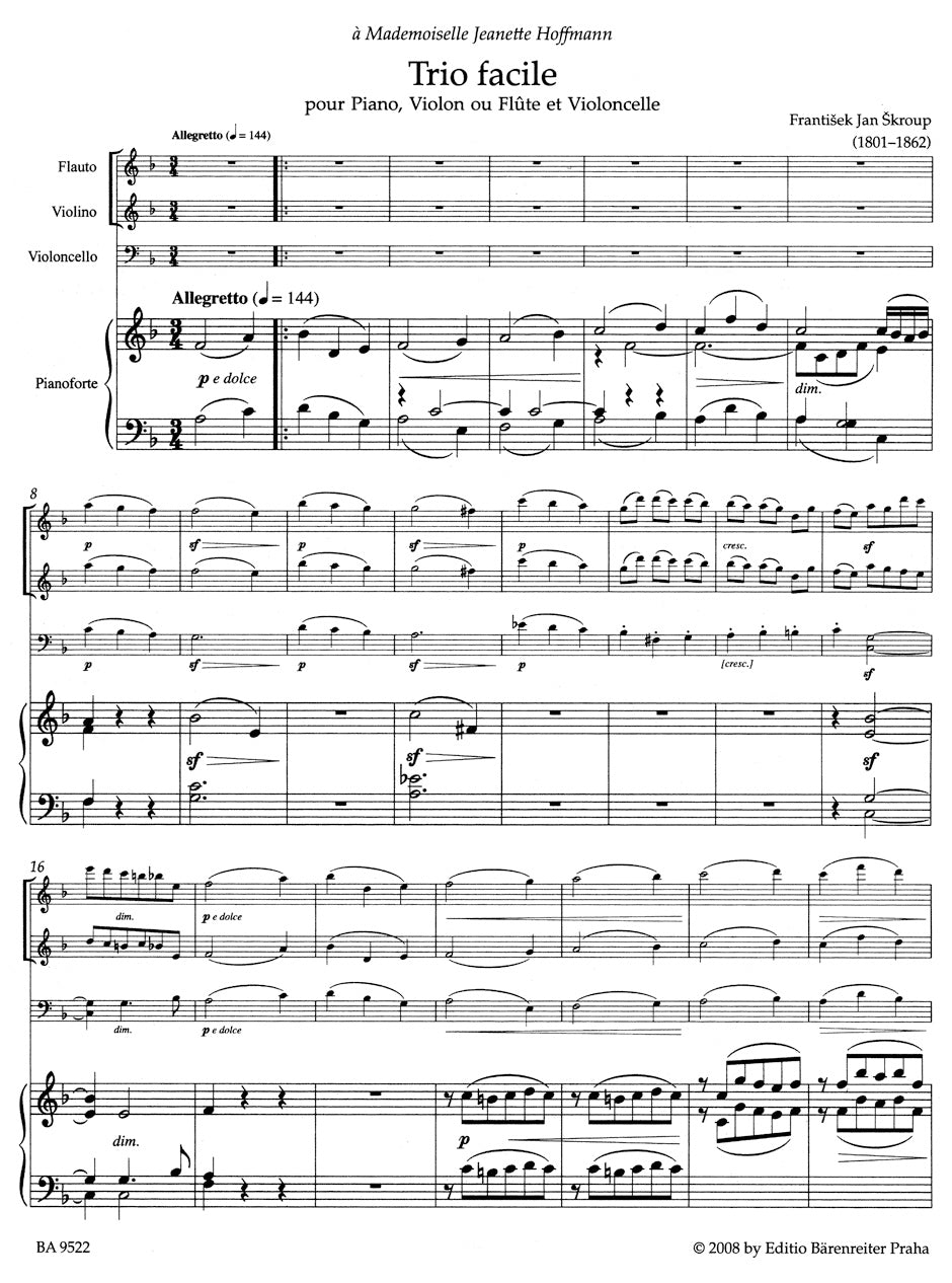 Skroup Trio in F major Opus 28