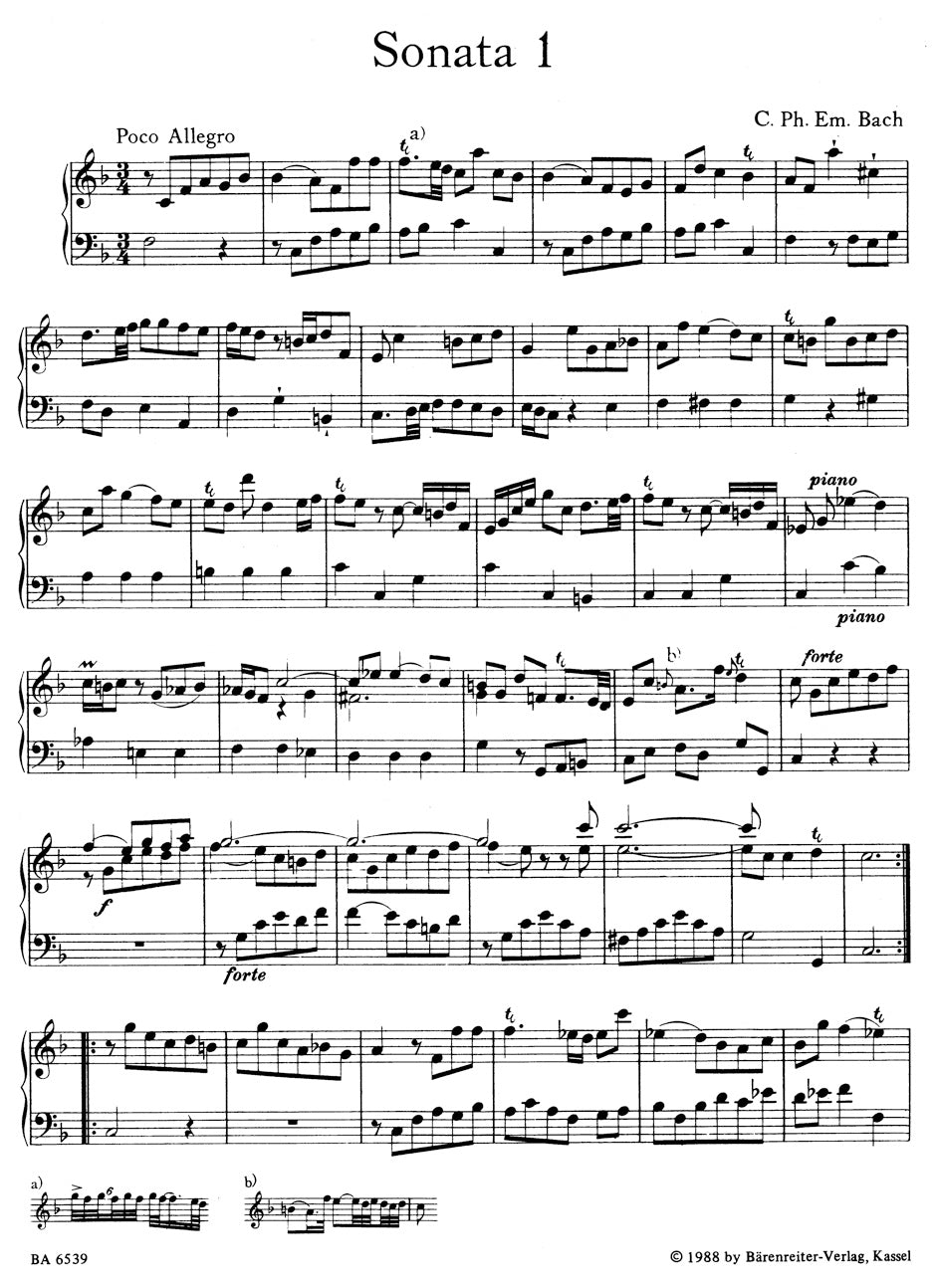 C. P. E. Bach The Six Prussian Sonatas Wq 48