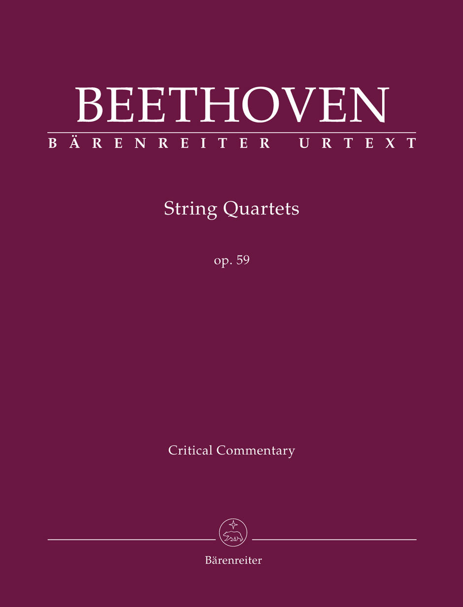 Beethoven String Quartets op. 59 - Critical Commentary