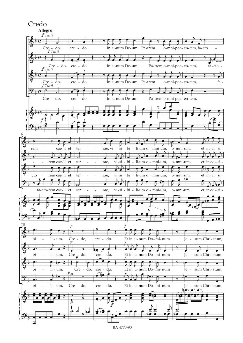 Mozart Missa brevis F major K. 192 (186f)
