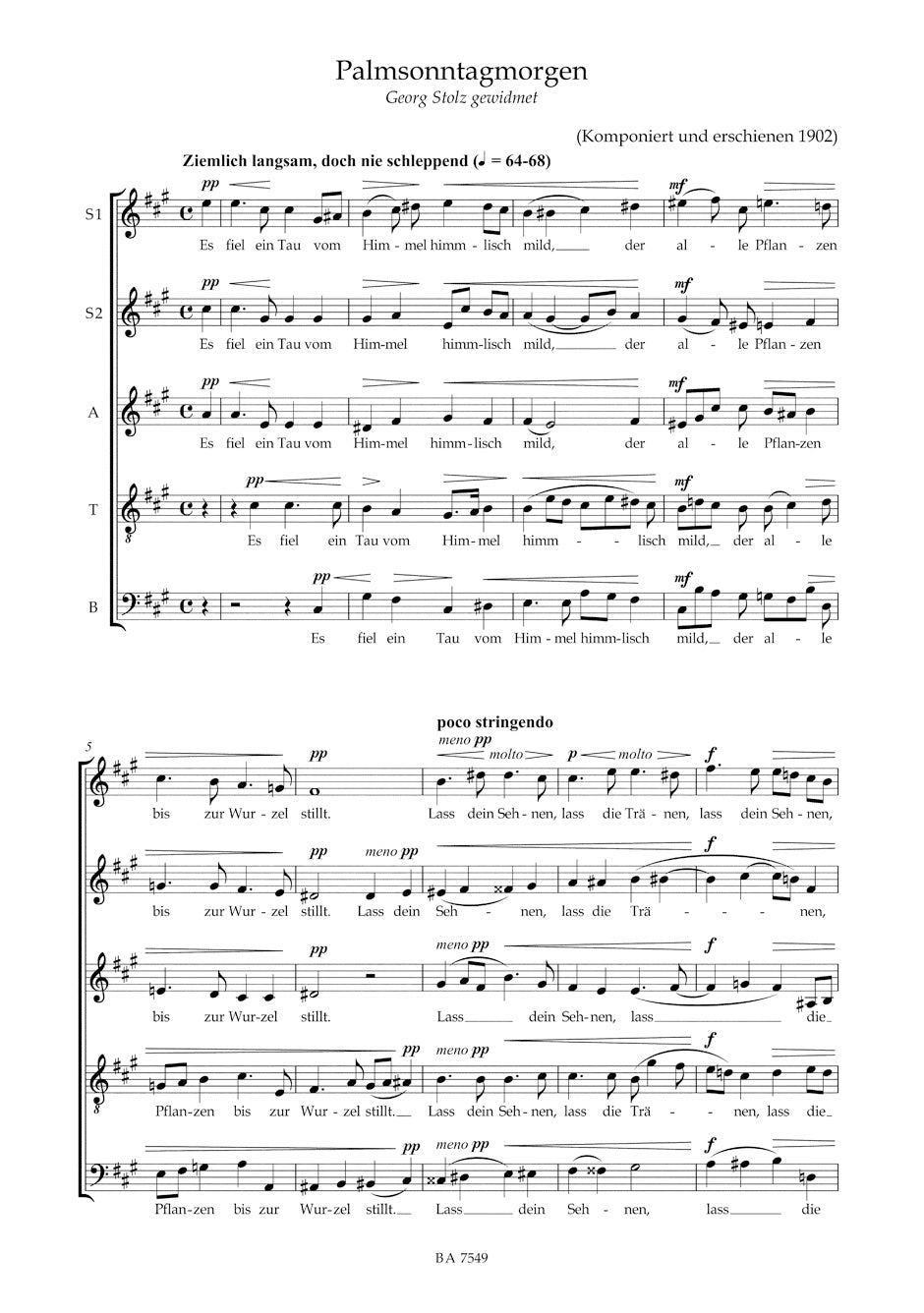 Reger Sacred Choral Music a cappella