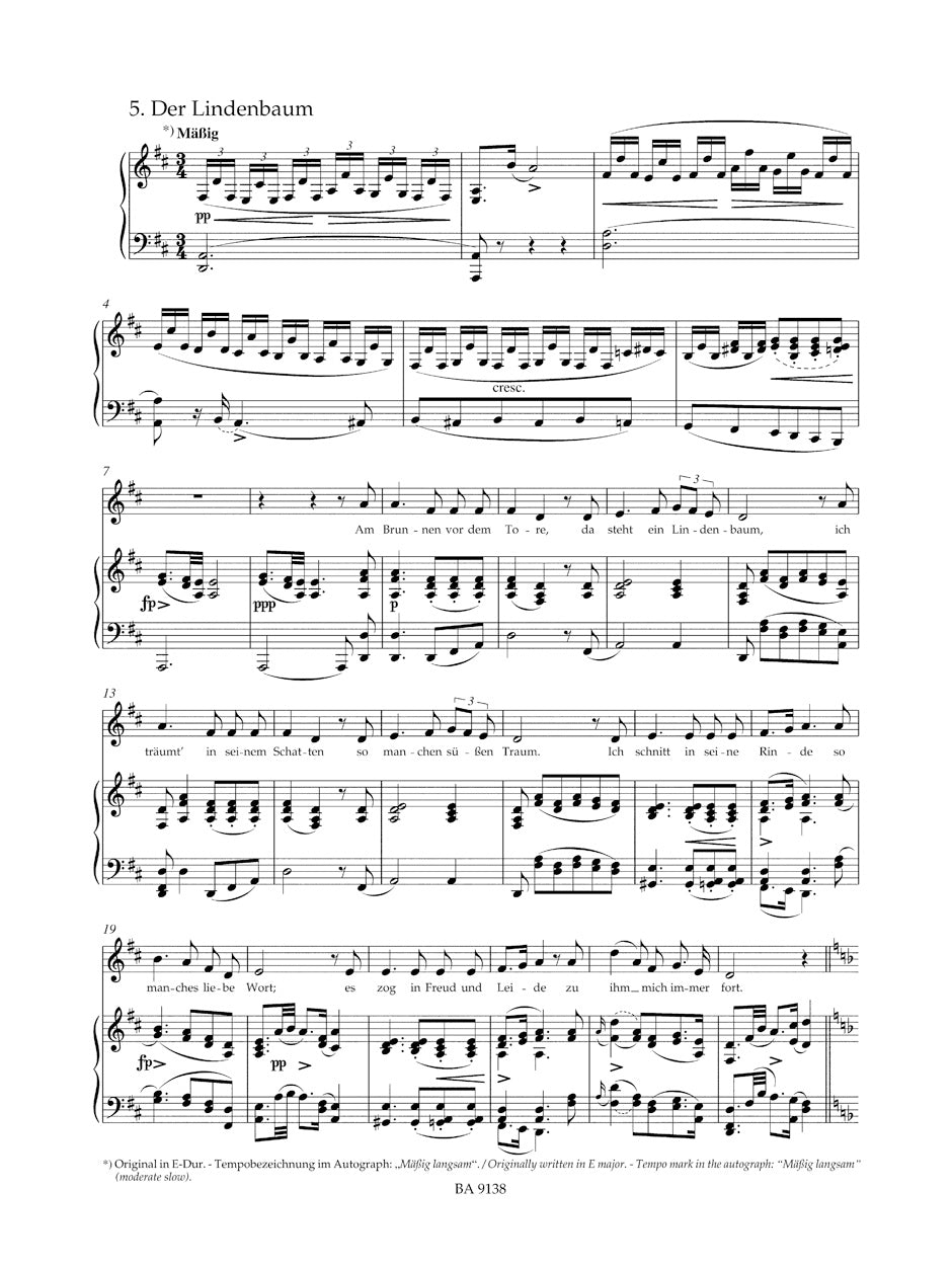 Schubert Winterreise op. 89 D 911 (Medium Voice)