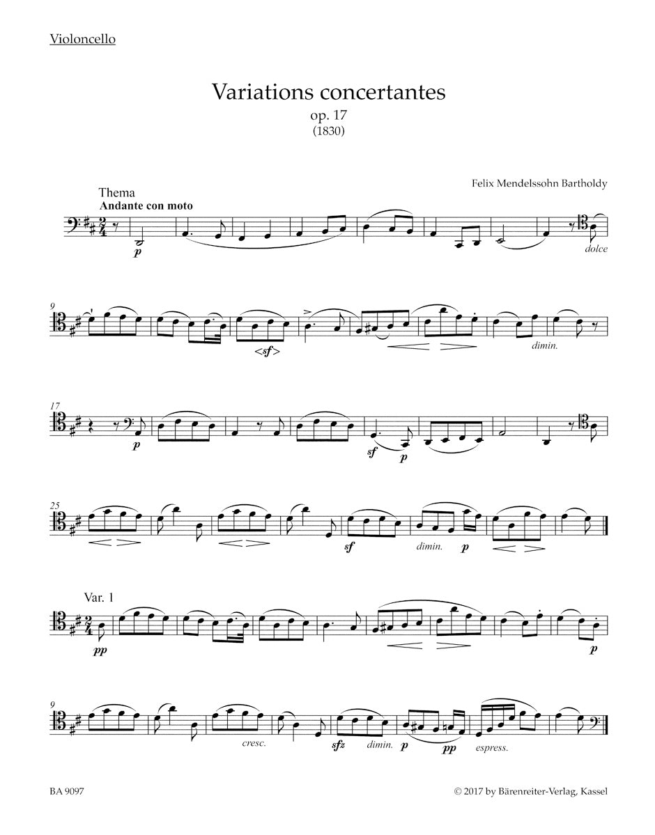 Mendelssohn Complete Works for Violoncello and Pianoforte (Volume 2)