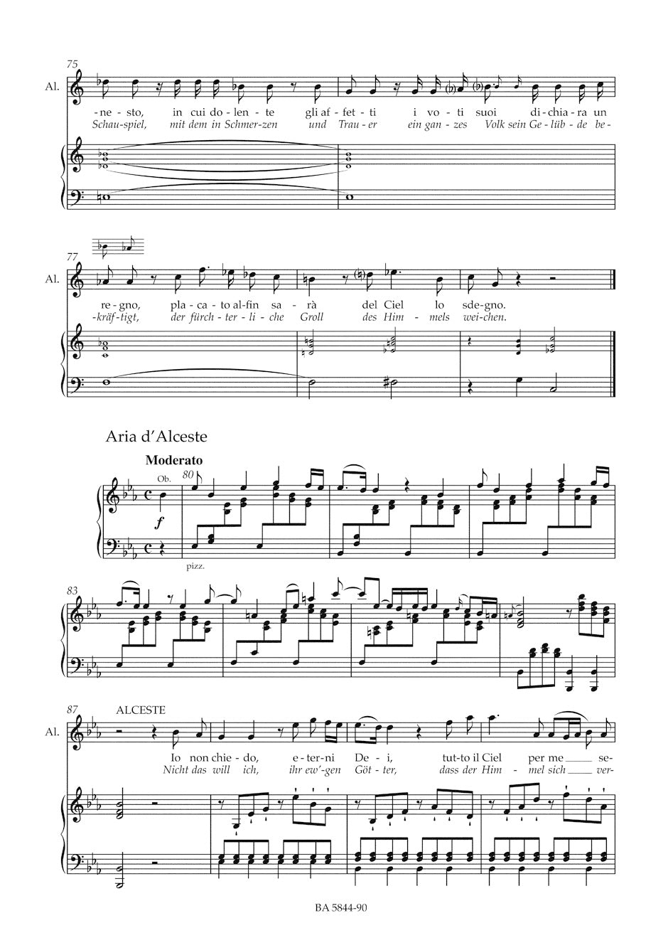 Gluck Alceste -Tragedia per musica in three acts- (Vienna version 1767)