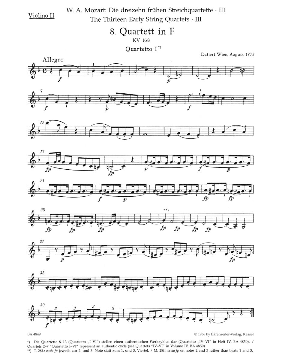 Mozart The Thirteen Early String Quartets Volume 3 (Nos 8-10)