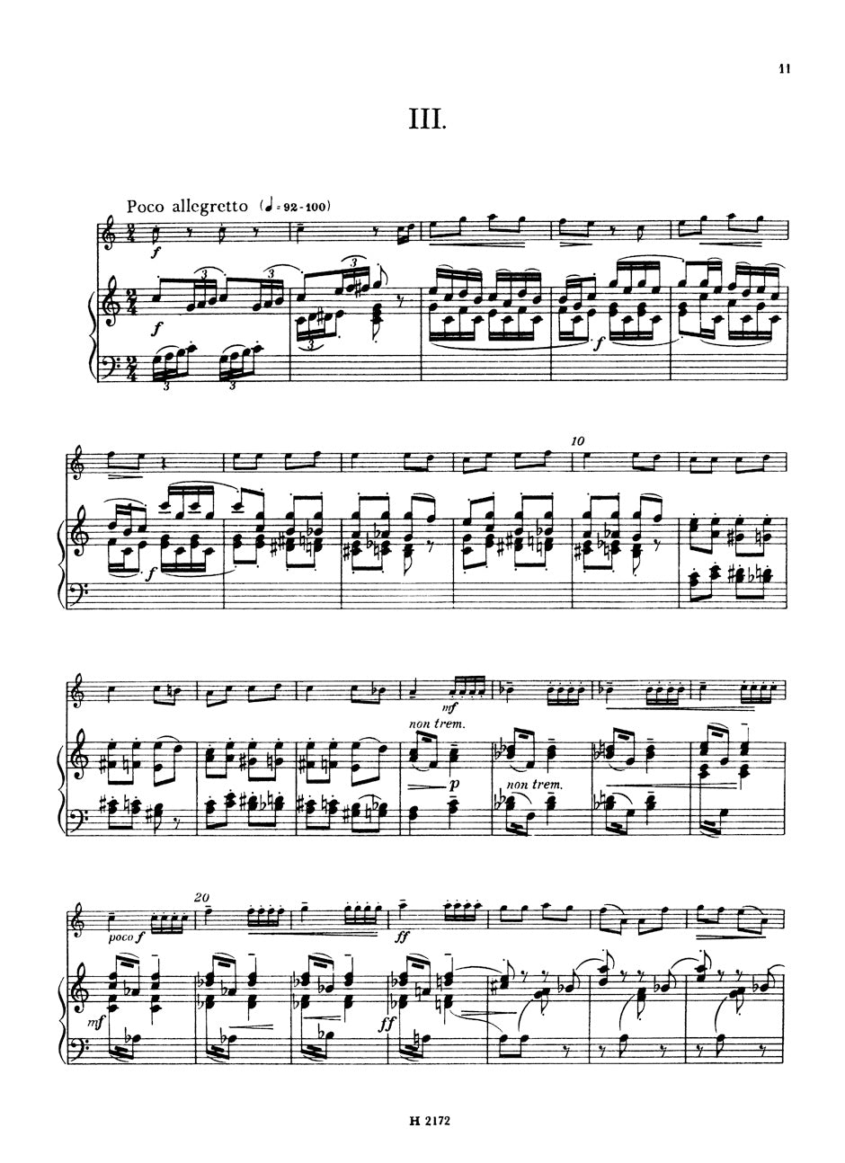Martinu Sonatina for Violin and Piano