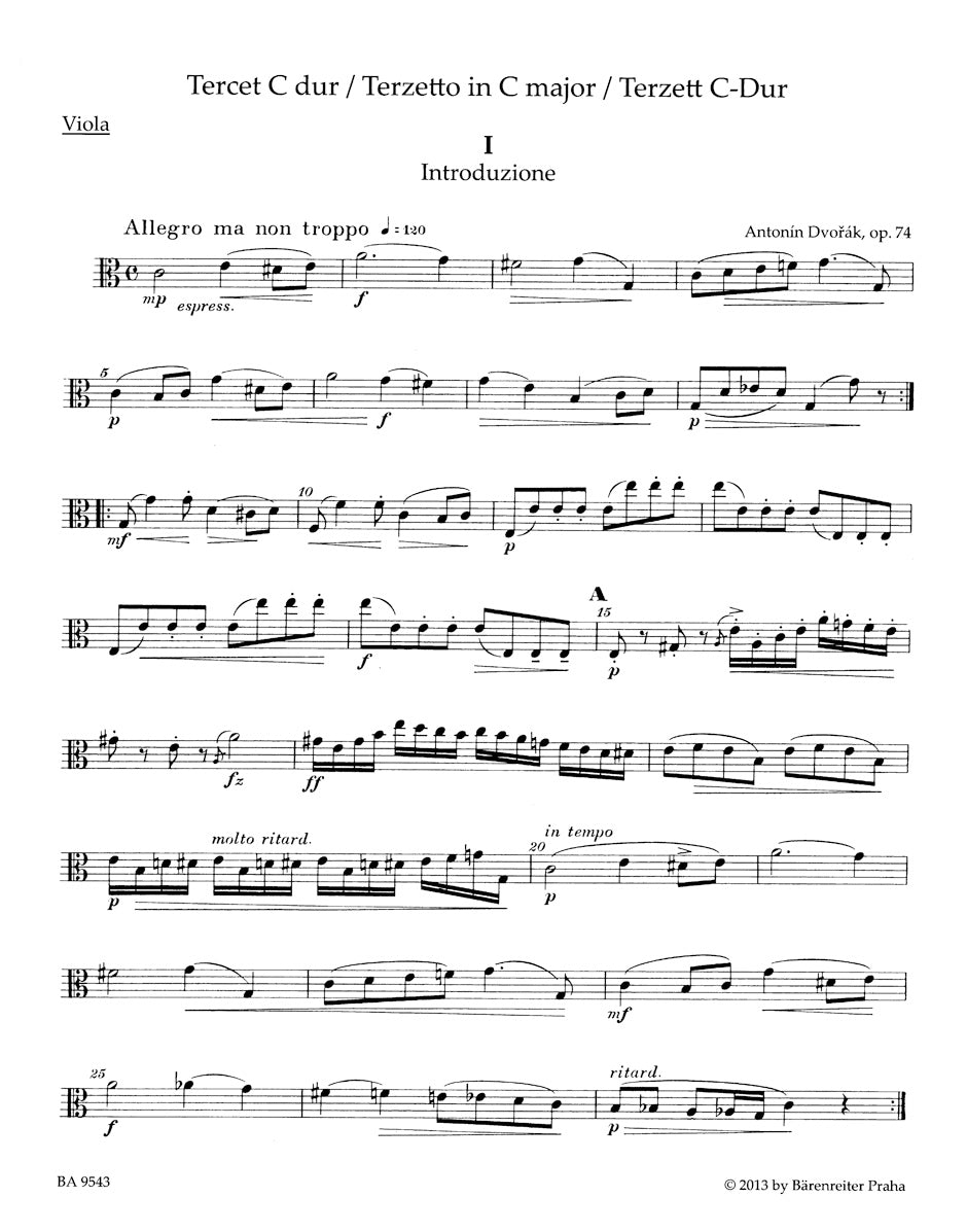 Dvorak Terzetto in C major Opus 74