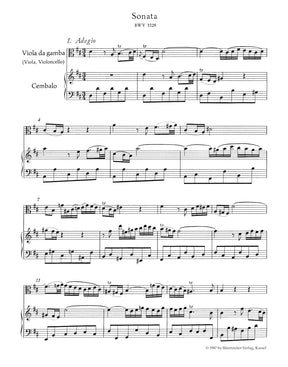 Bach Three Sonatas for Viola (Viola da gamba) and Harpsichord BWV 1027-1029