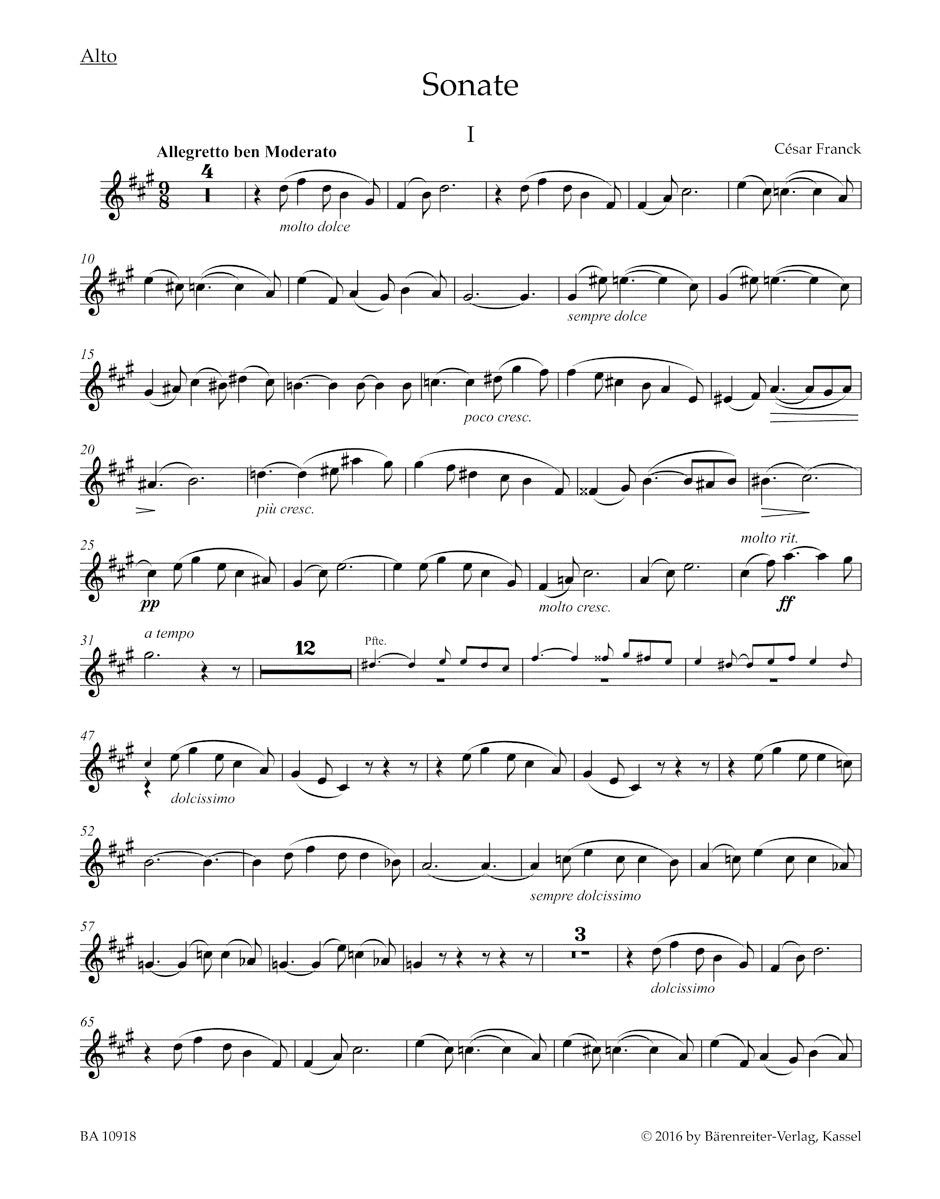 Franck Sonata (arranged for Piano and Viola)