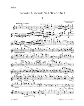 Martinu Concerto for Violin and Orchestra Nr. 2 H 293