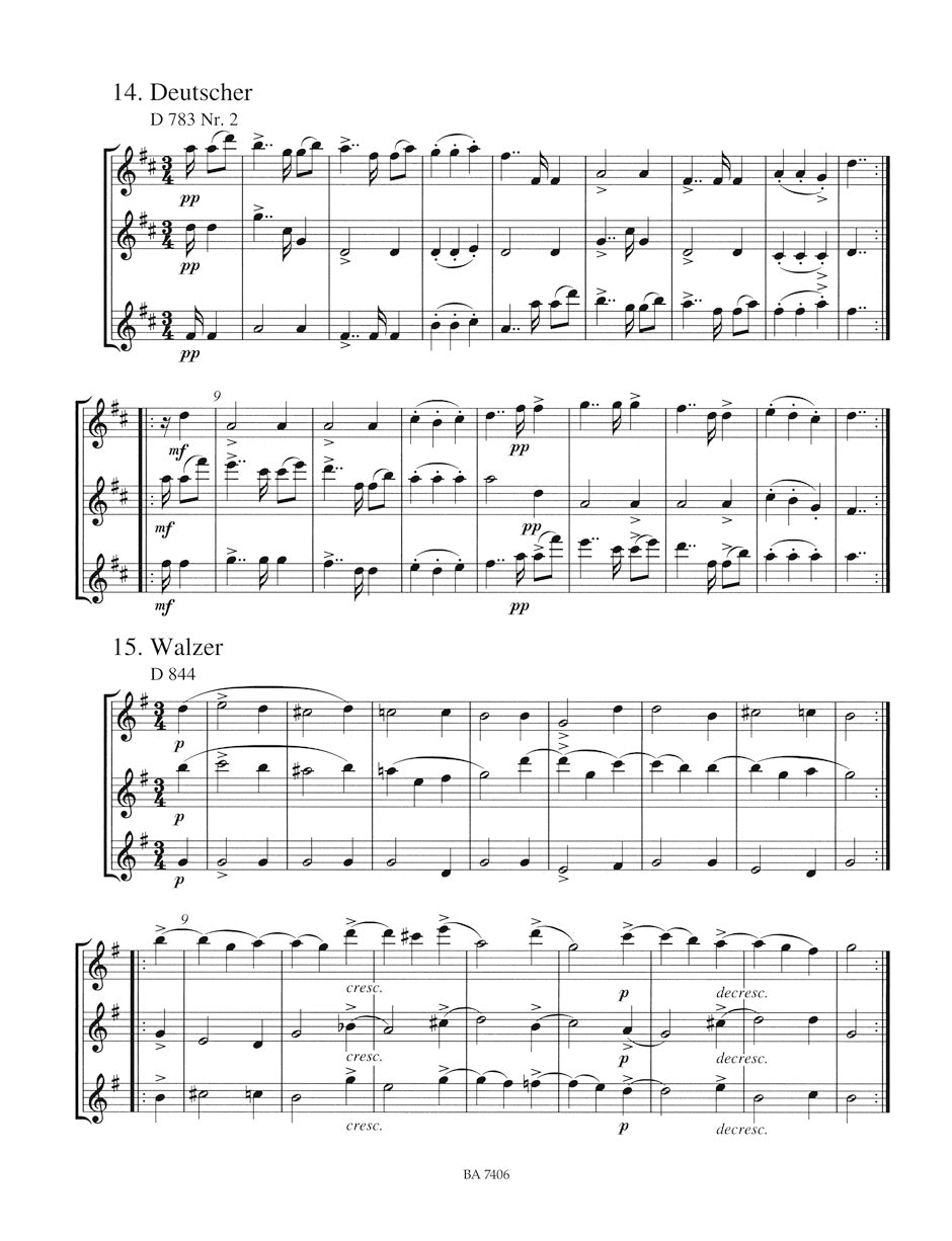 Schubert Dances for three Flutes -18 arrangements of Piano dance movements-