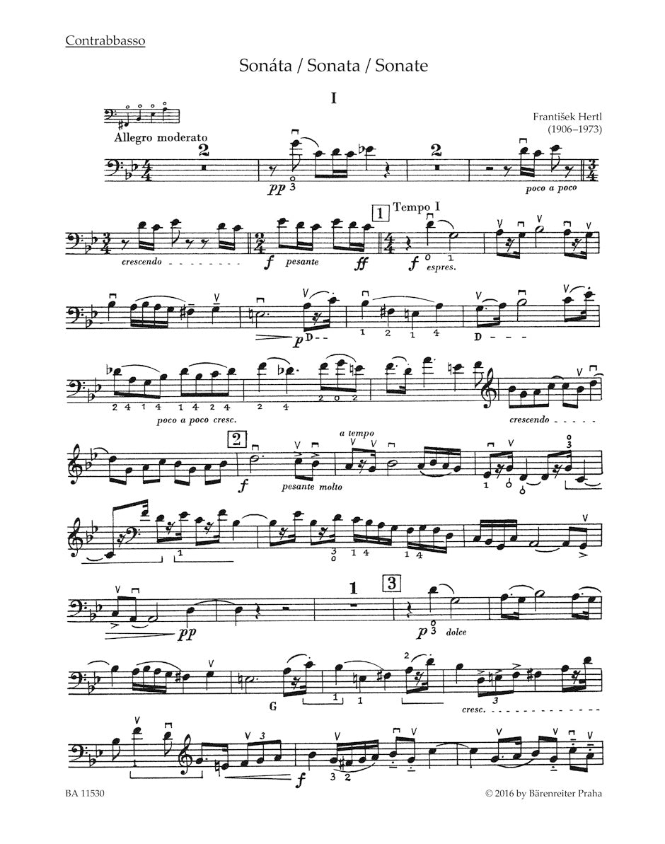 Hertl Sonata for Double Bass and Piano