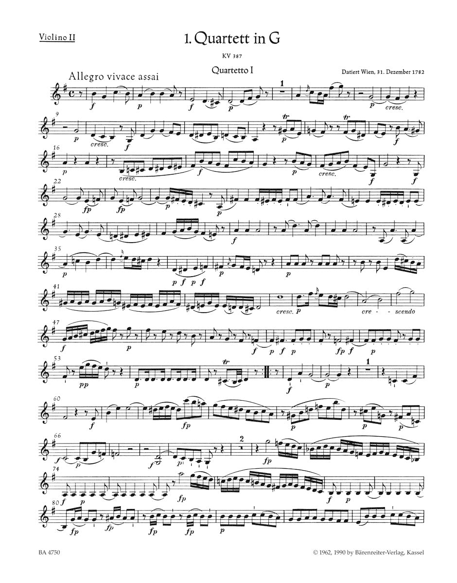 Mozart The Ten Celebrated String Quartets