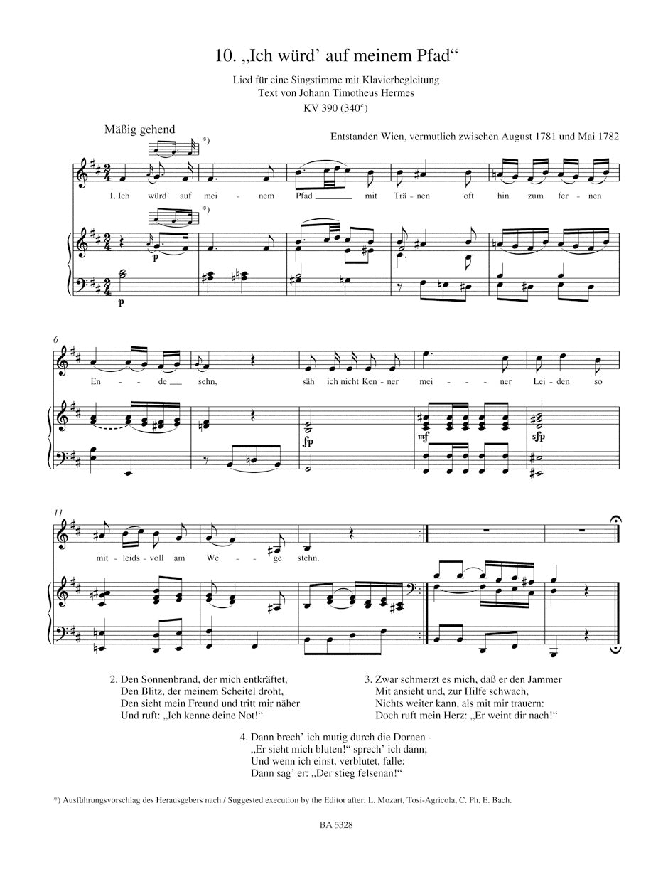 Mozart Complete Songs for medium voice