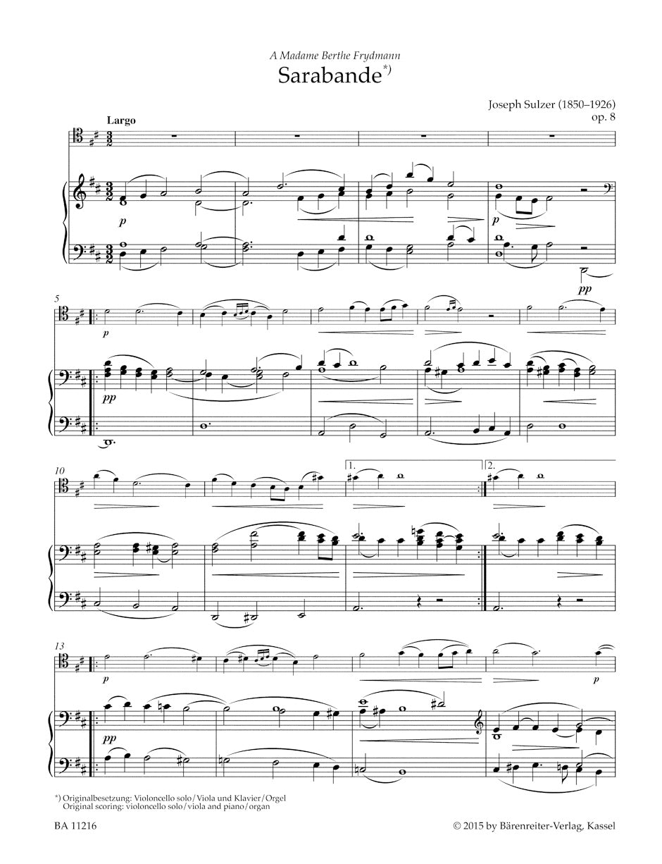 Jewish Prayer (Arrangements for viola (Violoncello) and organ)