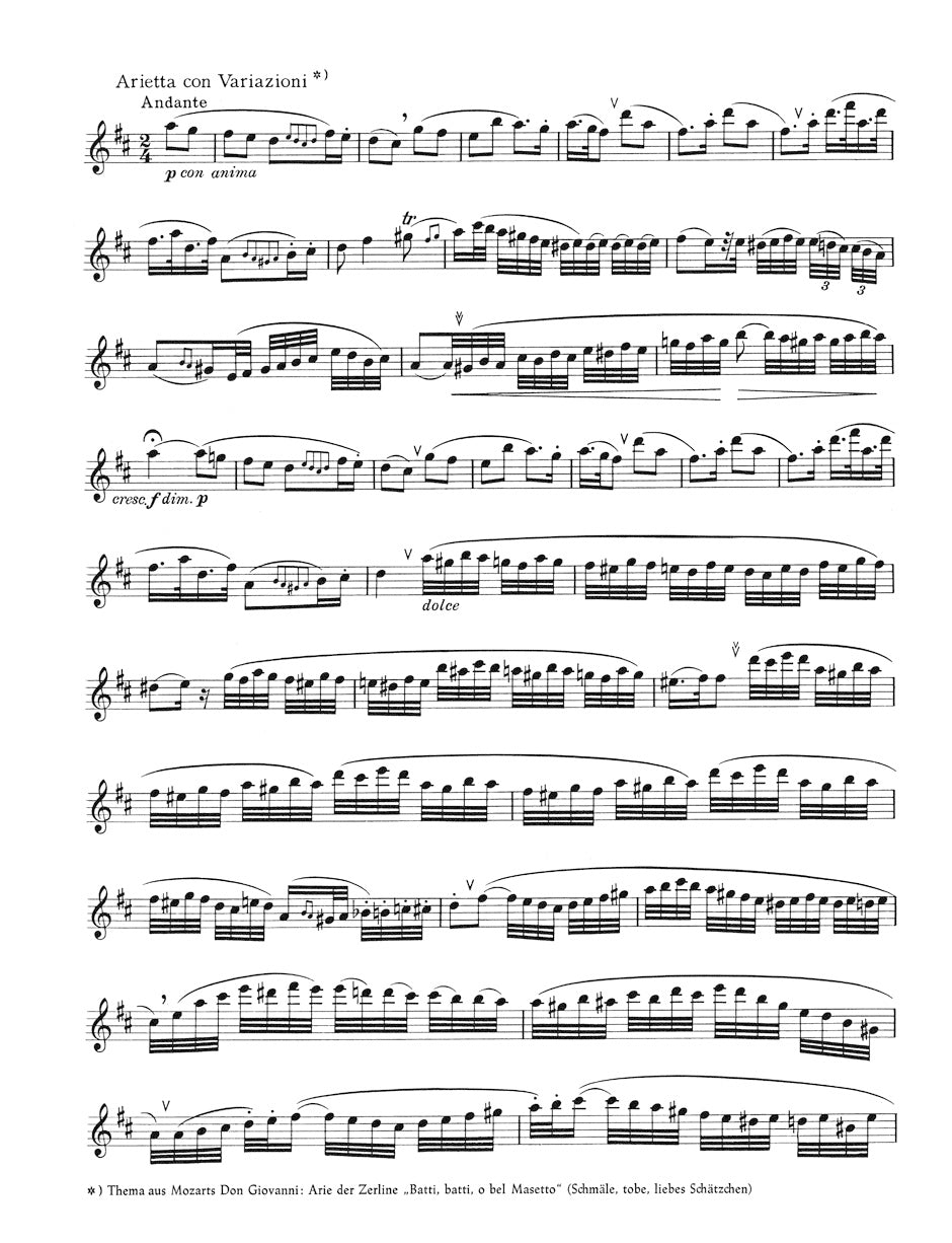 Kuhlau Fantasie for Flute solo D major