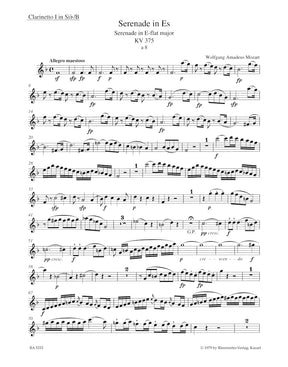 Mozart Serenade for 2 Oboes, 2 Clarinets, 2 Horns and 2 Bassoons E-flat major K. 375