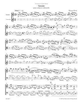 Ravel Sonata for Violin and Violoncello