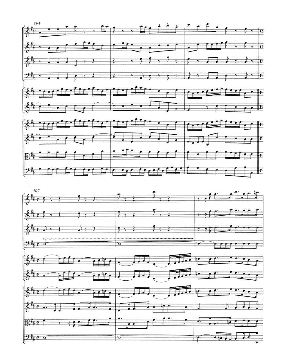 Bach Orchestral Suite (Overture) D major BWV 1068 Full Score