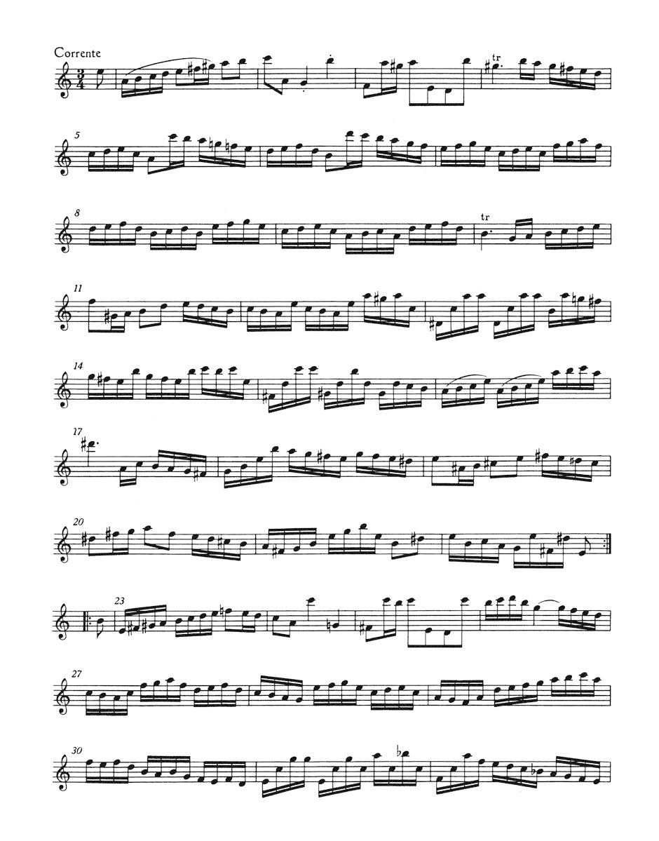 Bach Partita for Flute Solo A mior BWV 1013