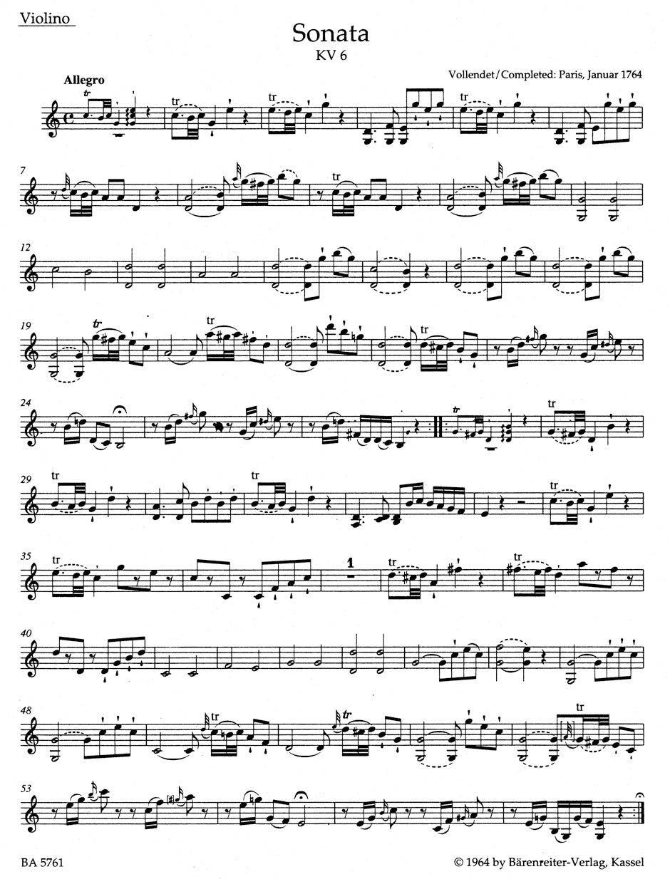 Mozart Complete Works for Violin and Piano, Volume 1 -Early Sonatas for Piano and Violin 1764-1779-