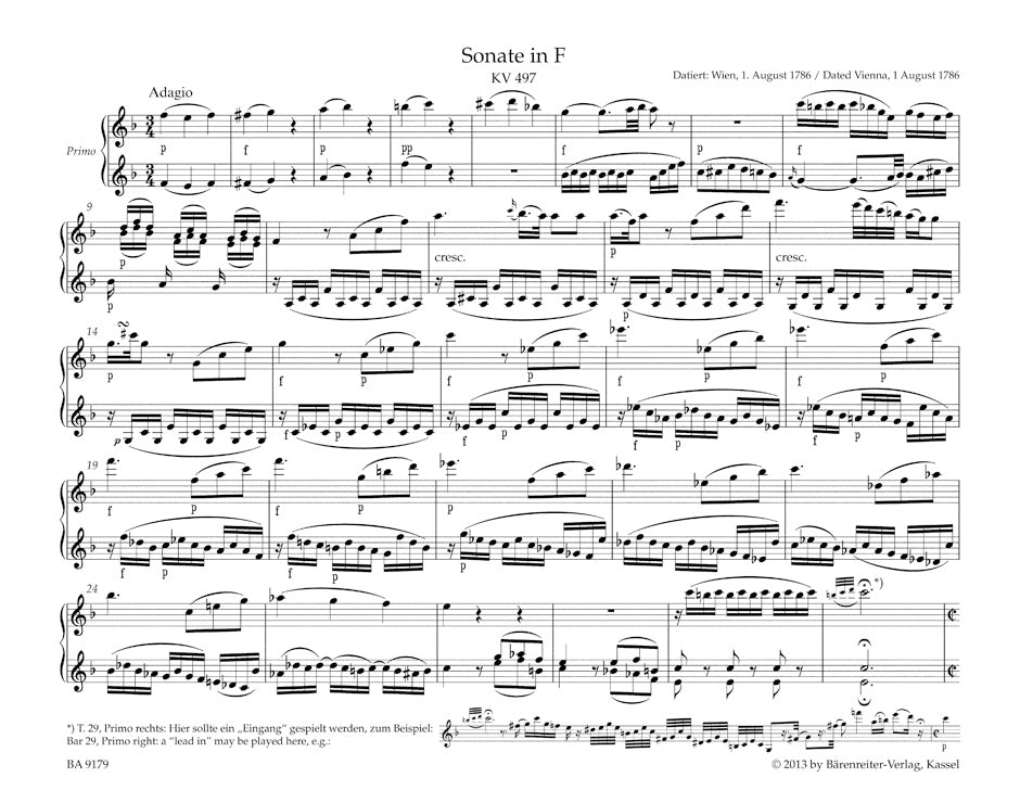 Mozart Works for Piano Duet