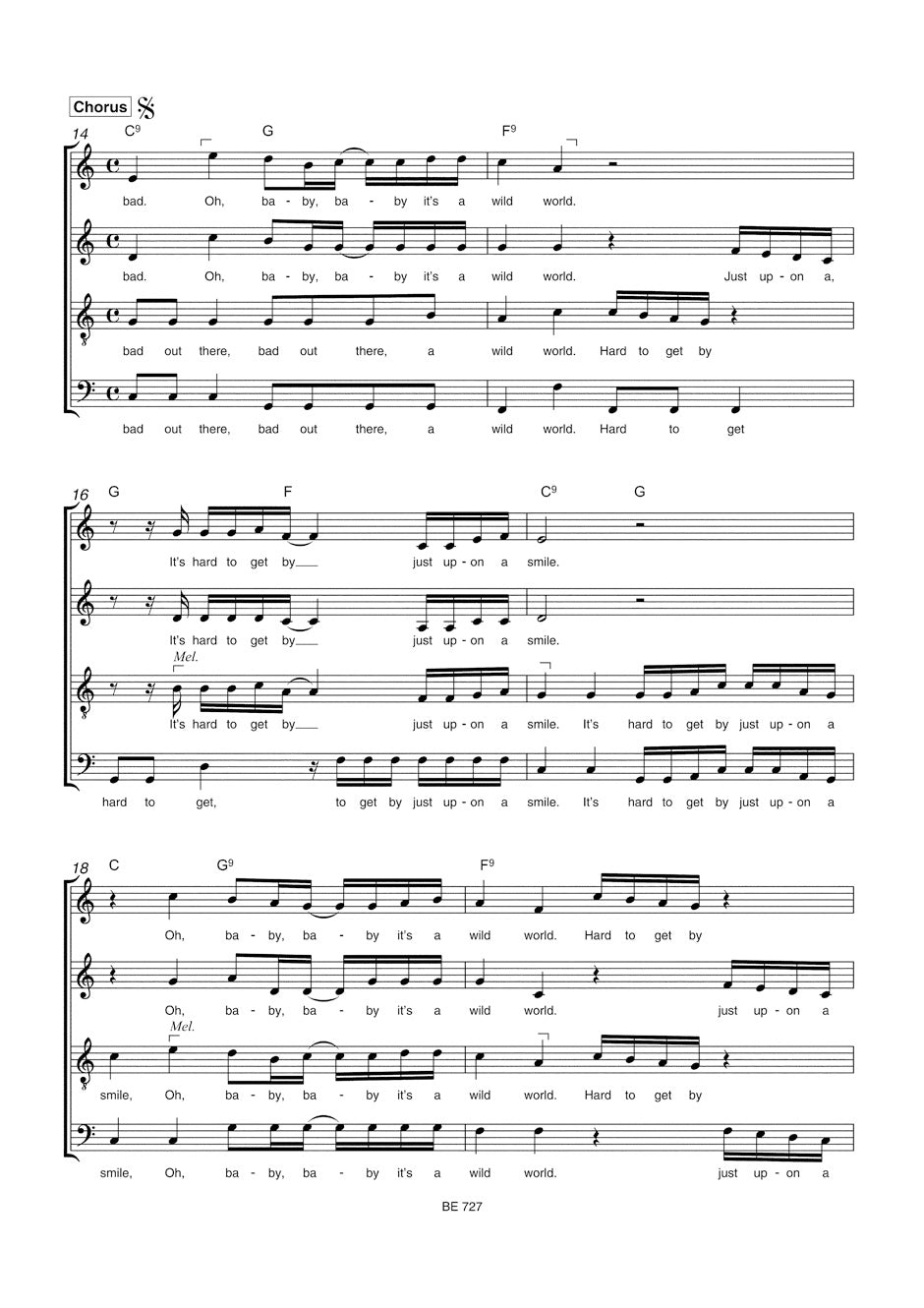 Cat Stevens Wild World SATB