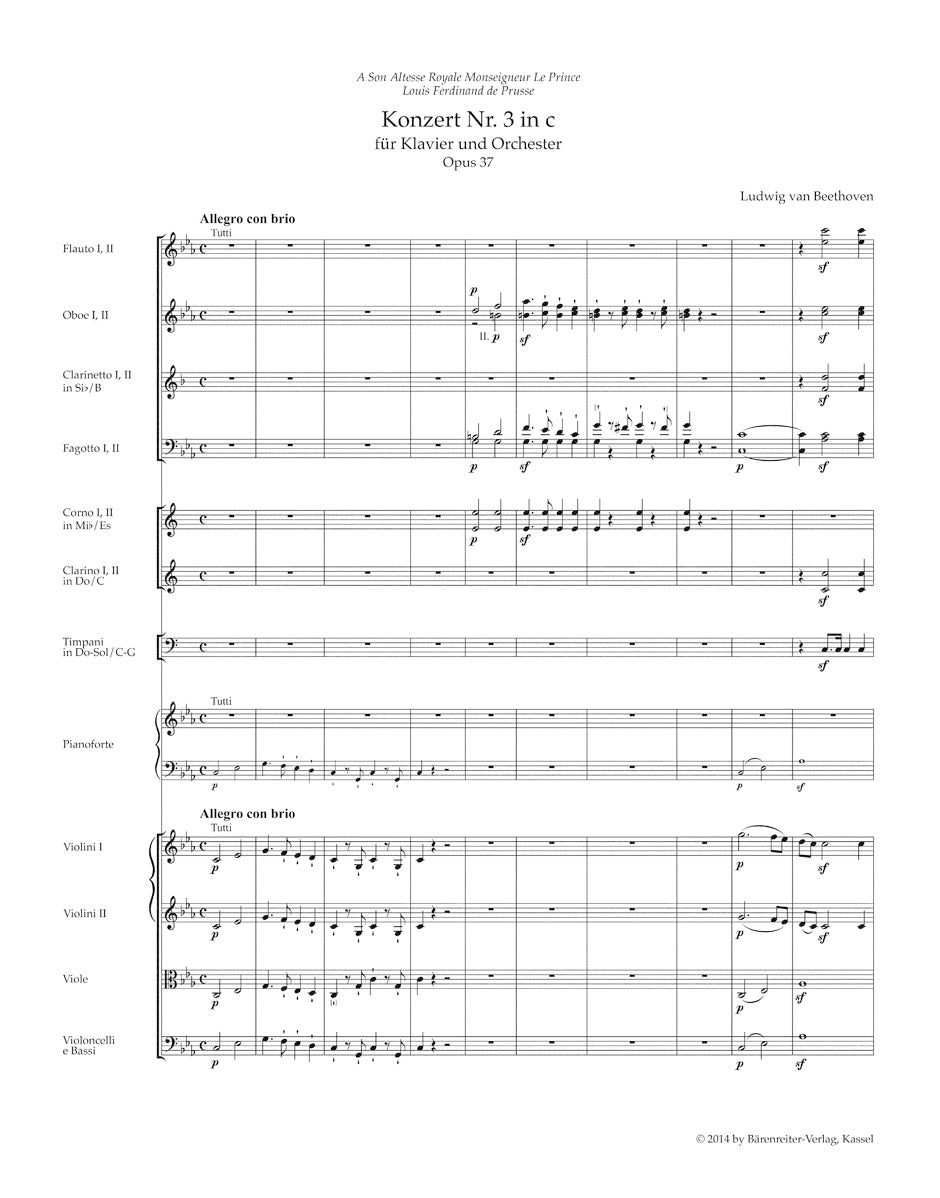 Beethoven The 5 Piano Concertos Study Score