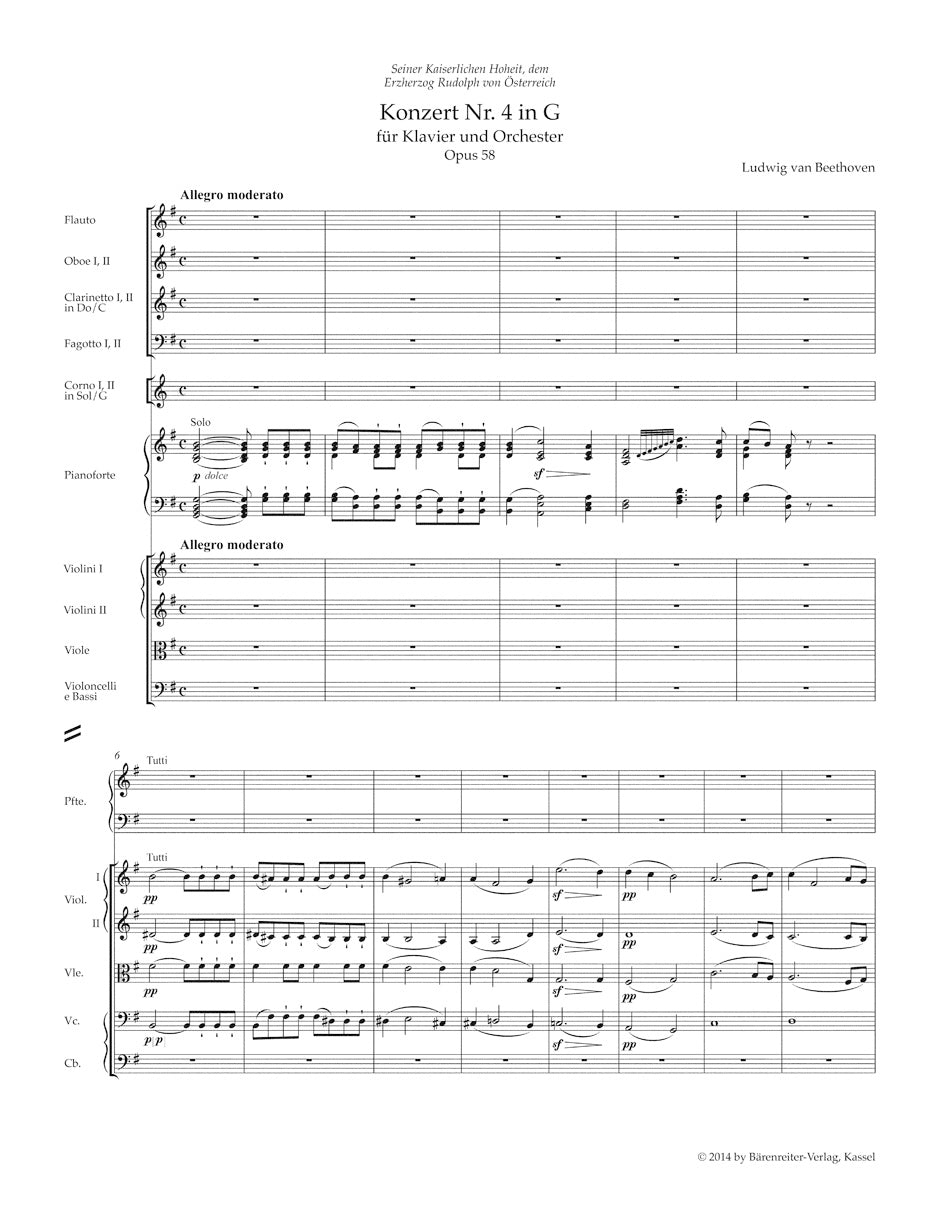 Beethoven The 5 Piano Concertos Study Score