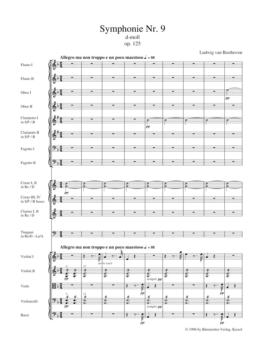 Beethoven The Nine Symphonies (9 study scores in a boxed set)