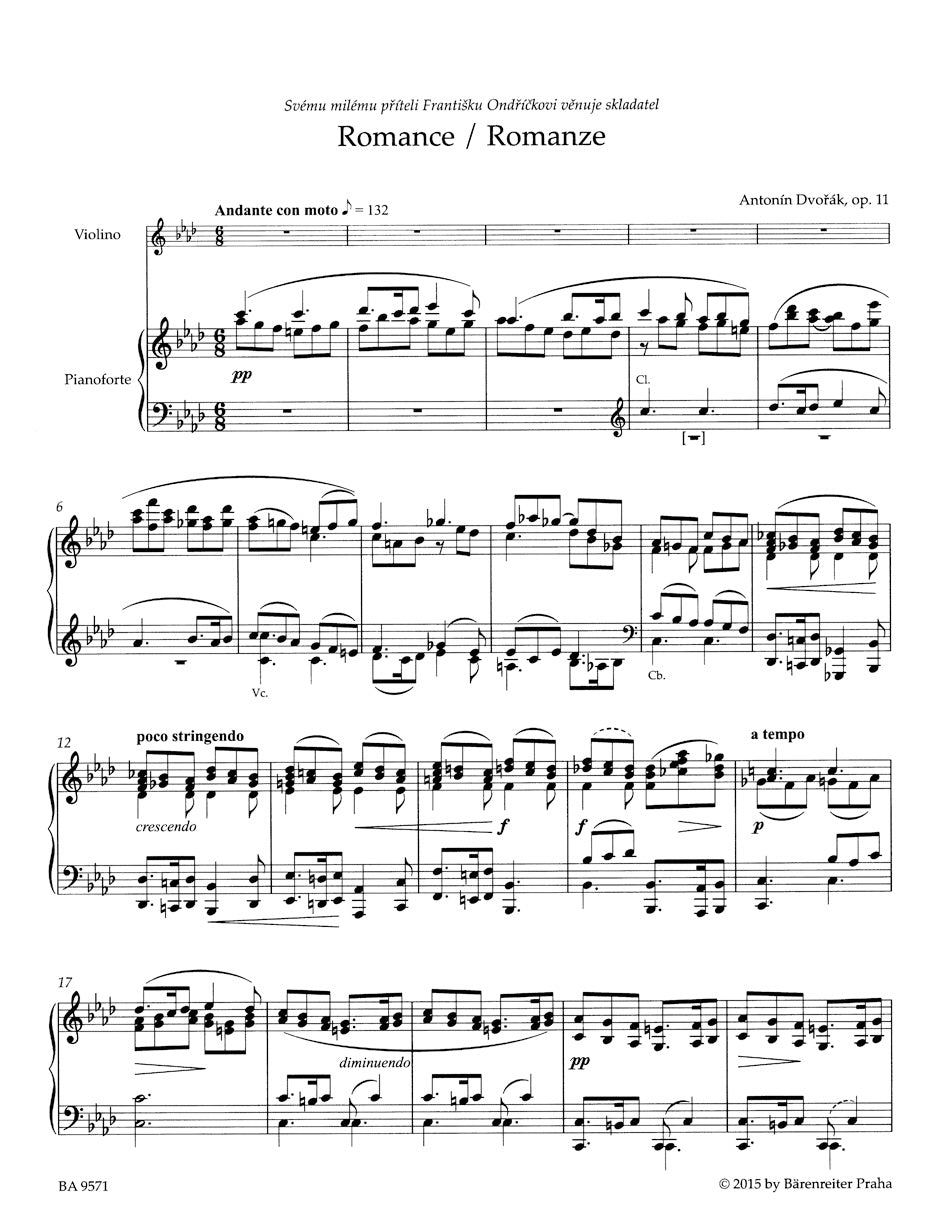 Dvorak Romance op. 11 (Arrangement for Violin and Piano)
