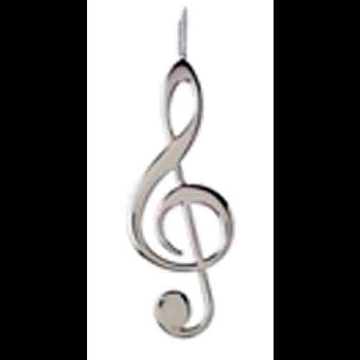 Ornament: 5" G Clef Silver