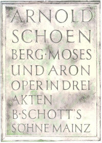 Schoenberg Moses and Aaron Vocal Score