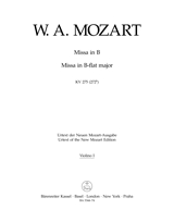 Mozart Missa brevis in B flat major K. 275 (272b) Violin 1 Part