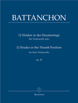 Battanchon 12 Etudes in the Thumb Position for Solo Violoncello op. 25