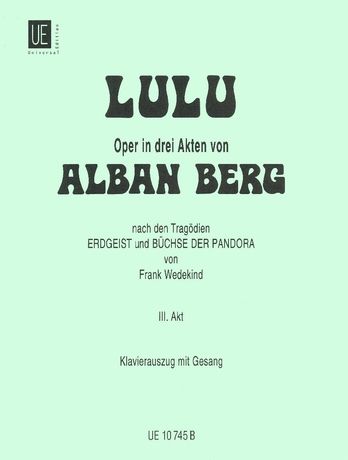 Berg Lulu 3 Acts, 2 Volumes Vocal Score