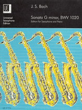 Bach: Sonata in G minor for soprano, alto or tenor saxophone and piano BWV 1020
