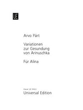 Pärt: For Alina; Variations for the Healing of Arinushka for piano