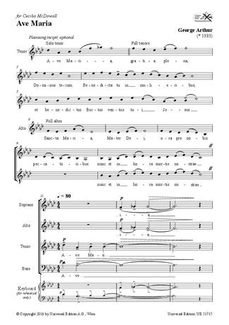 Arthur: Ave Maria for mixed choir (SATB) a cappella
