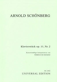 Schoenberg 3 Piano Pieces Op. 11 No. 2 Ed. Busoni