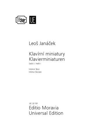 Janacek Miniatures for Piano Vol. 1 - Intimate Sketches