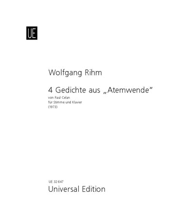 Rihm 4 Poems from Atemwende