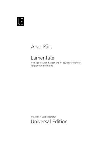 Pärt: Lamentate for piano and orchestra