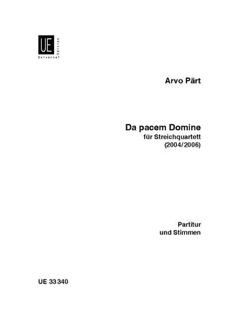 Pärt Da pacem Domine for String Quartet