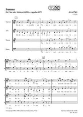 Pärt: Summa for mixed choir or soloists (SATB) a cappella