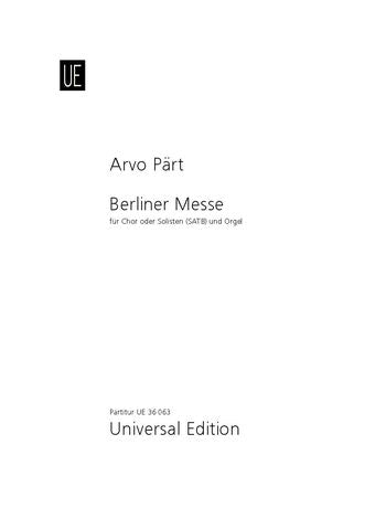 Pärt: Berliner Messe (Berlin Mass) Full Score