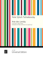 Tschaikovsky: Lensky's Aria from the opera "Eugen Onegin" for violin and piano