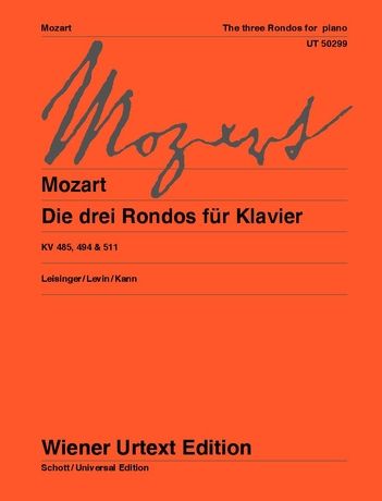 Mozart: The three Rondos for piano KV485, 494, 511